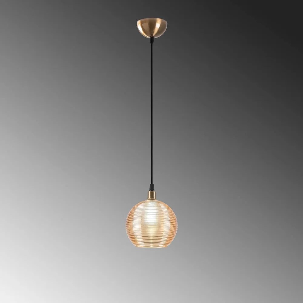 Okkersárga-aranyszínű függőlámpa üveg búrával ø 15 cm Muzo – Opviq lights