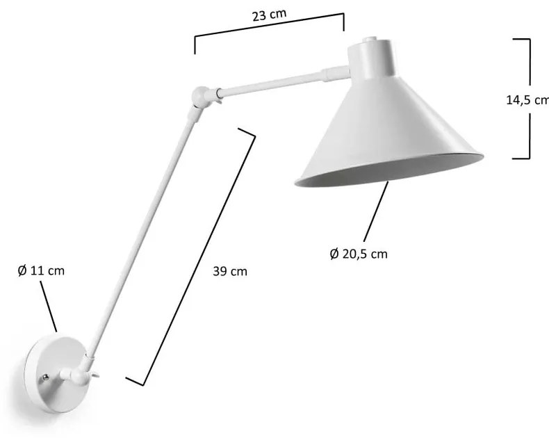 Fehér fali lámpa Dione – Kave Home