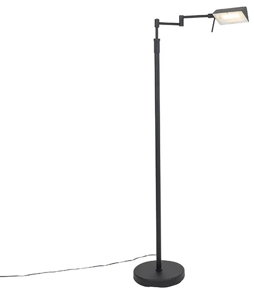 Design állólámpa fekete, beépített LED-del és érintőképernyős fényerő-szabályzóval - Notia