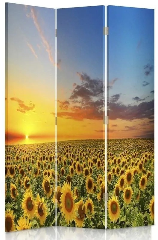 Gario Paraván Tájkép napraforgóval Méret: 110 x 170 cm, Kivitelezés: Forgó paraván 360°