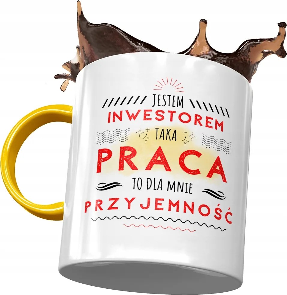 Sárga Bögre Befektetőnek Ez Nekem Öröm Nyomtatott Fotóval