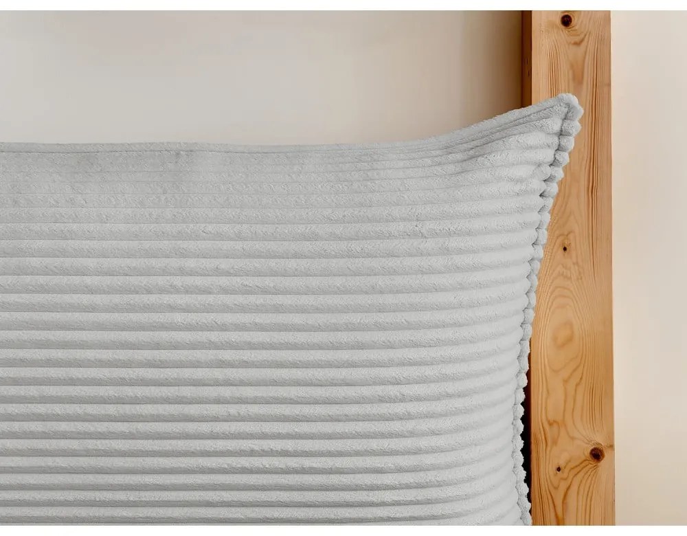 Világosszürke kárpitozott ágyneműtartós franciaágy ágyráccsal 180x200 cm Jade – Bobochic Paris