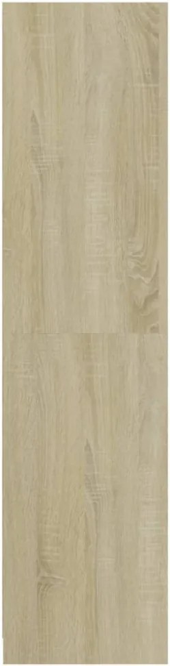 sonoma színű szerelt fa ruhásszekrény fiókokkal 50x50x200 cm