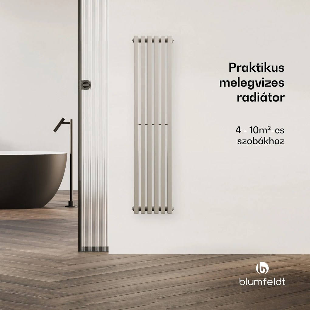 Blumfeldt Delgado radiátor | modern dizájn | 25 x 120 cm | 637 W | középső csatlakozás