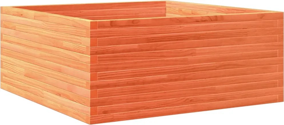 vidaXL viaszbarna tömör fenyőfa kerti virágláda 110x110x46 cm