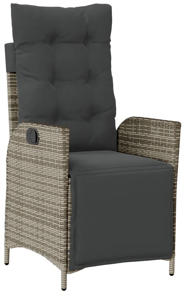 7 darabos kerti étkezős készlet szürke poly rattan