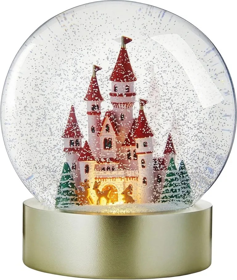 CASTLE óriás világító hógömb 23 cm , kastély