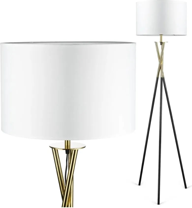 Modern Állólámpa E27 Fém Háromlábú Lámpabúra Arany 143cm