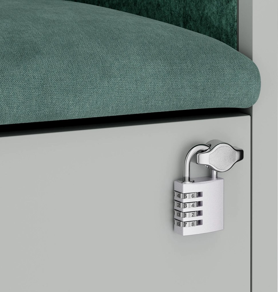 Sally 600mm korpus Szary - siedzisko Zielony