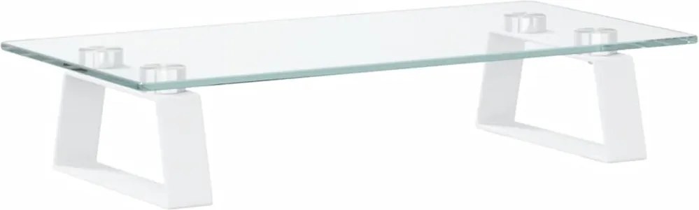 vidaXL fehér edzett üveg és fém monitorállvány 40 x 20 x 8 cm