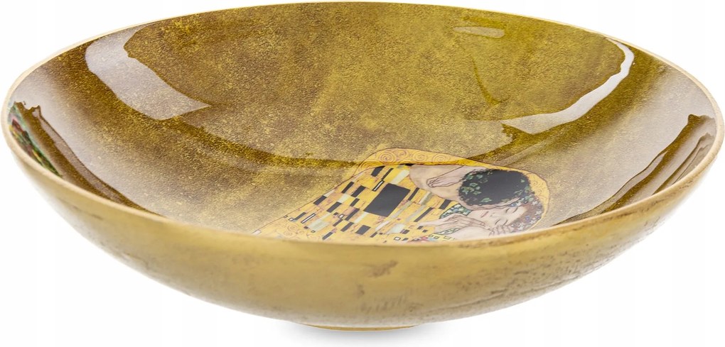 Gyönyörű patera fém tál Gustav Klimt Kiss