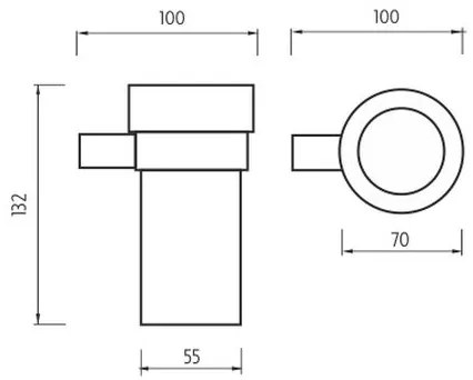 NIMCO BR 11058W-26 - Falra szerelhető fogkefe tartó BORMO matt üveg/fényezett króm