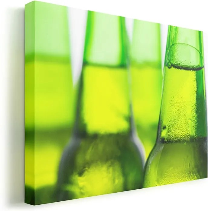 Zöld üvegek vászonkép