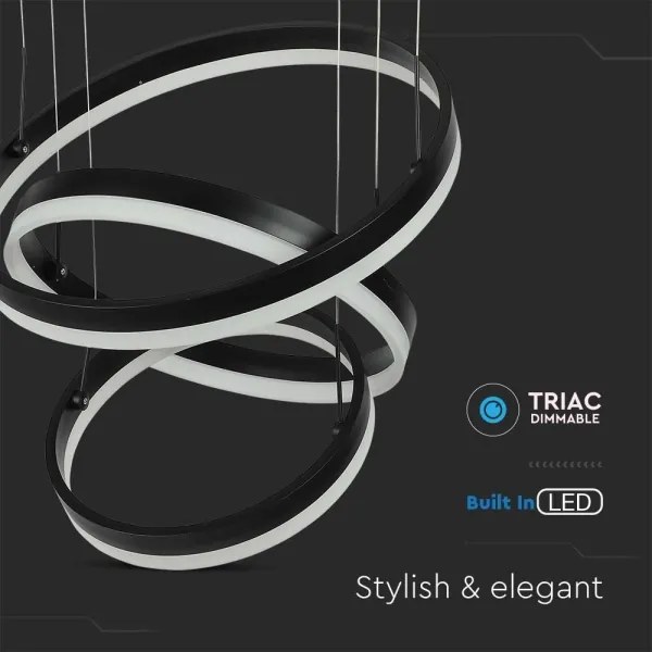 LED dimmelhető csillár zsinóron LED/86W/230V 3000K fekete