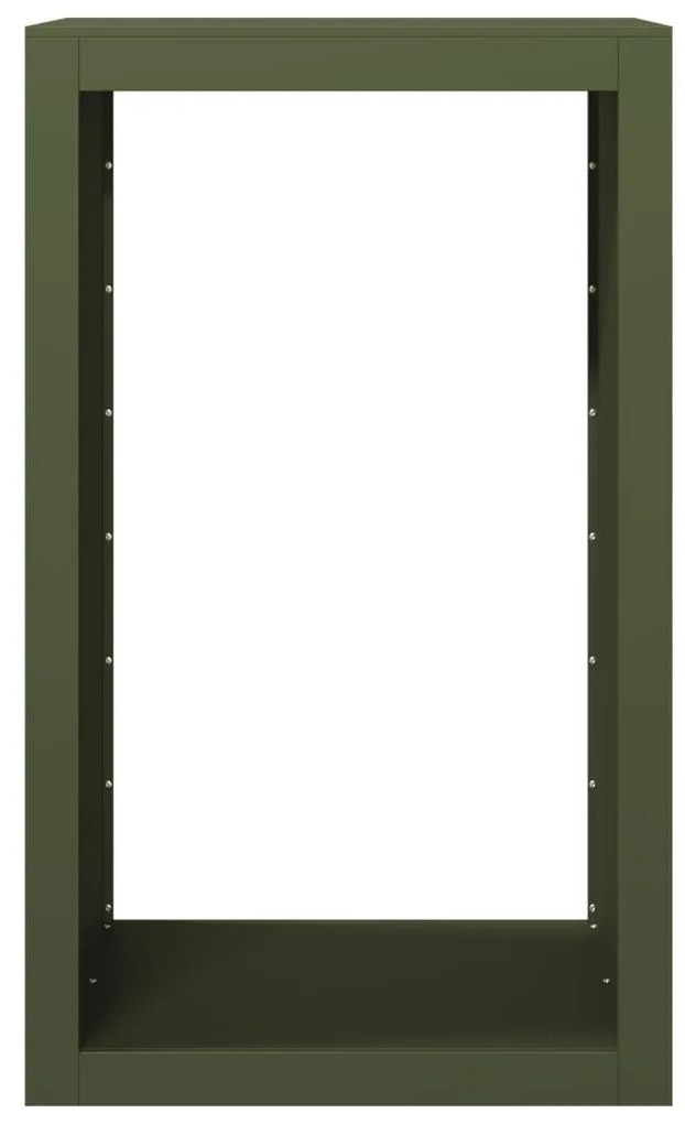 zöld acél tűzifatároló 60 x 40 x 100 cm