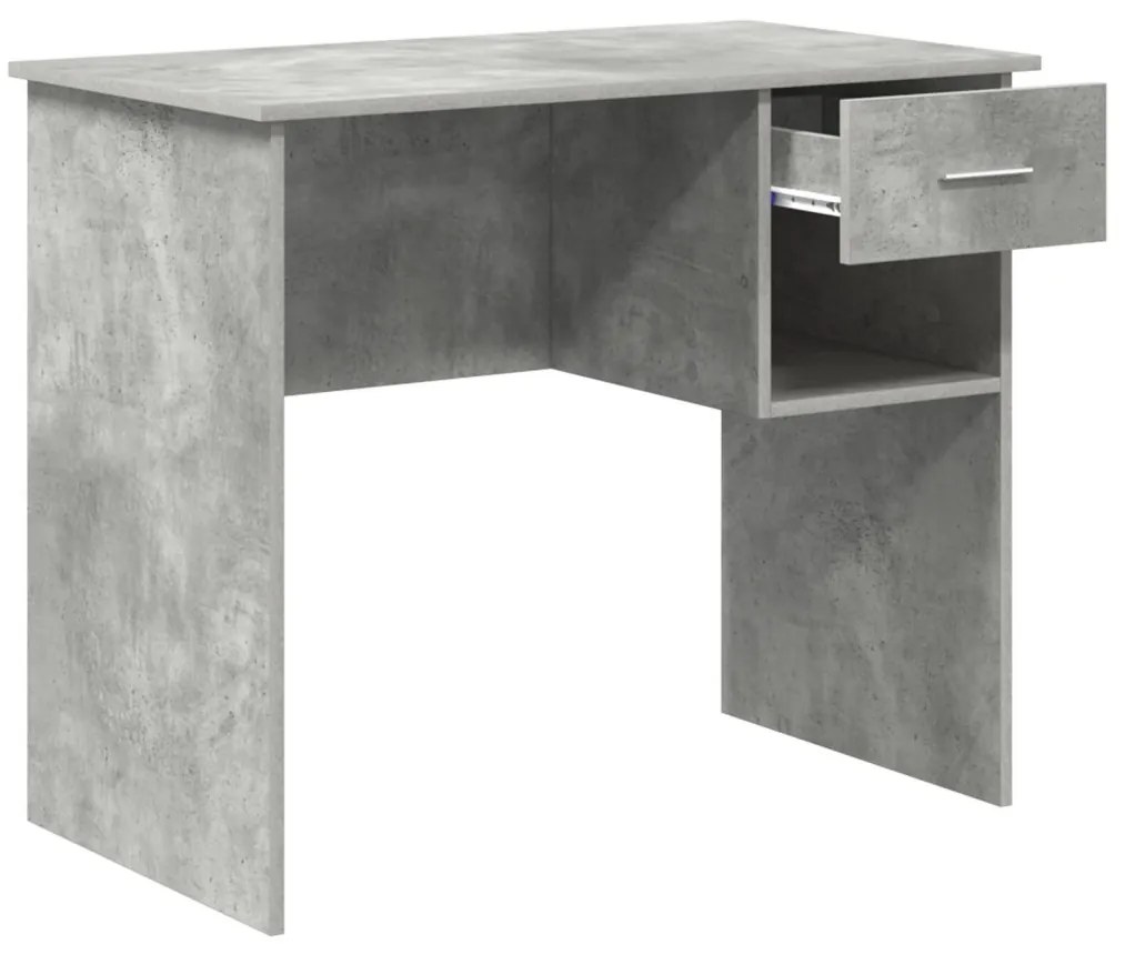 íróasztal tárolóval beton szürke 90x49.5x75 cm Mérnöki fa