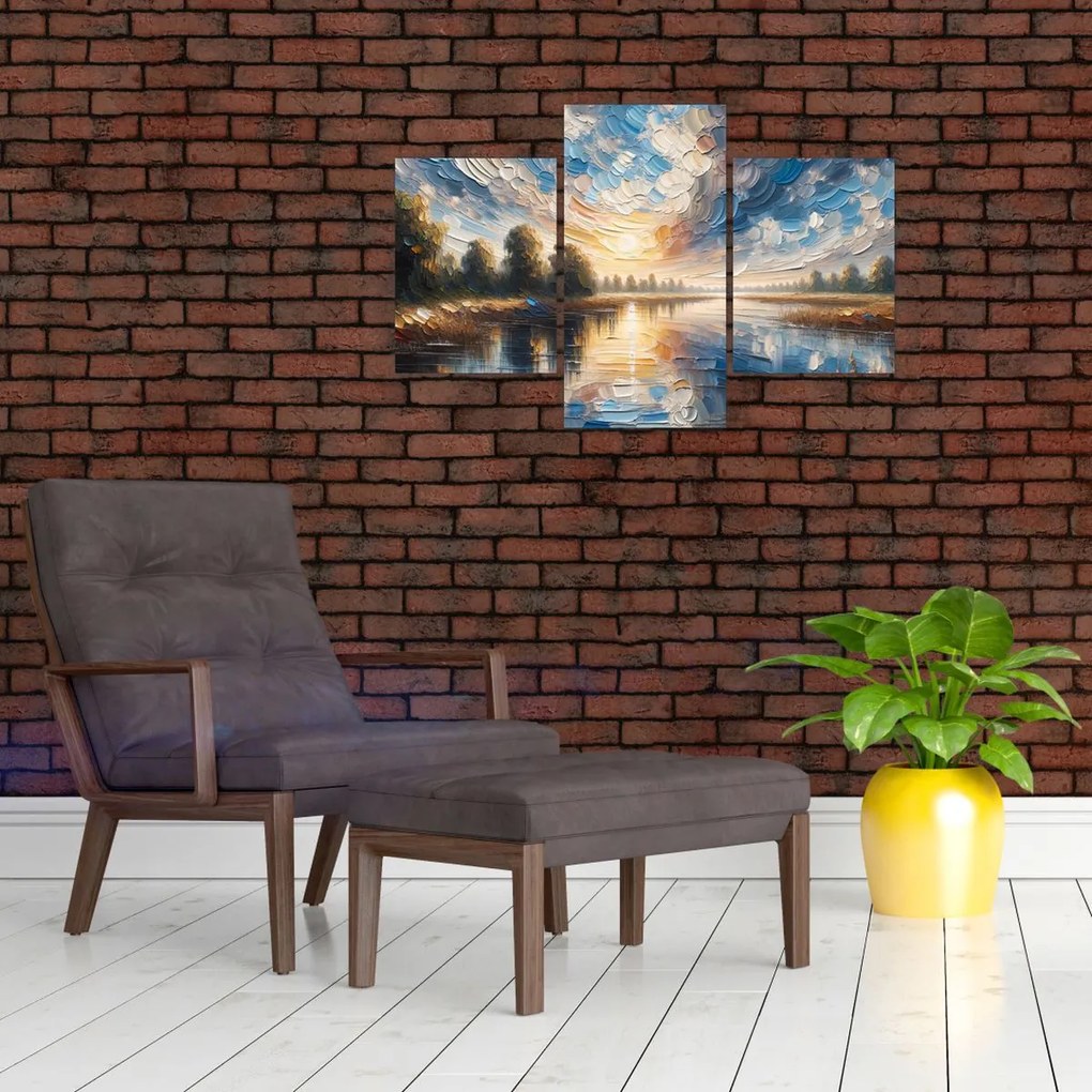 Kép - Napfestmény a víz felett (90x60 cm)