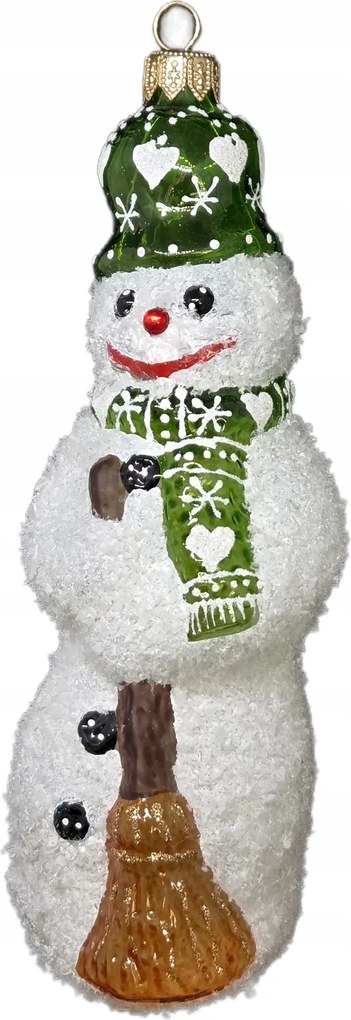 Karácsonyi hóember seprűvel kollekció Üveggömb