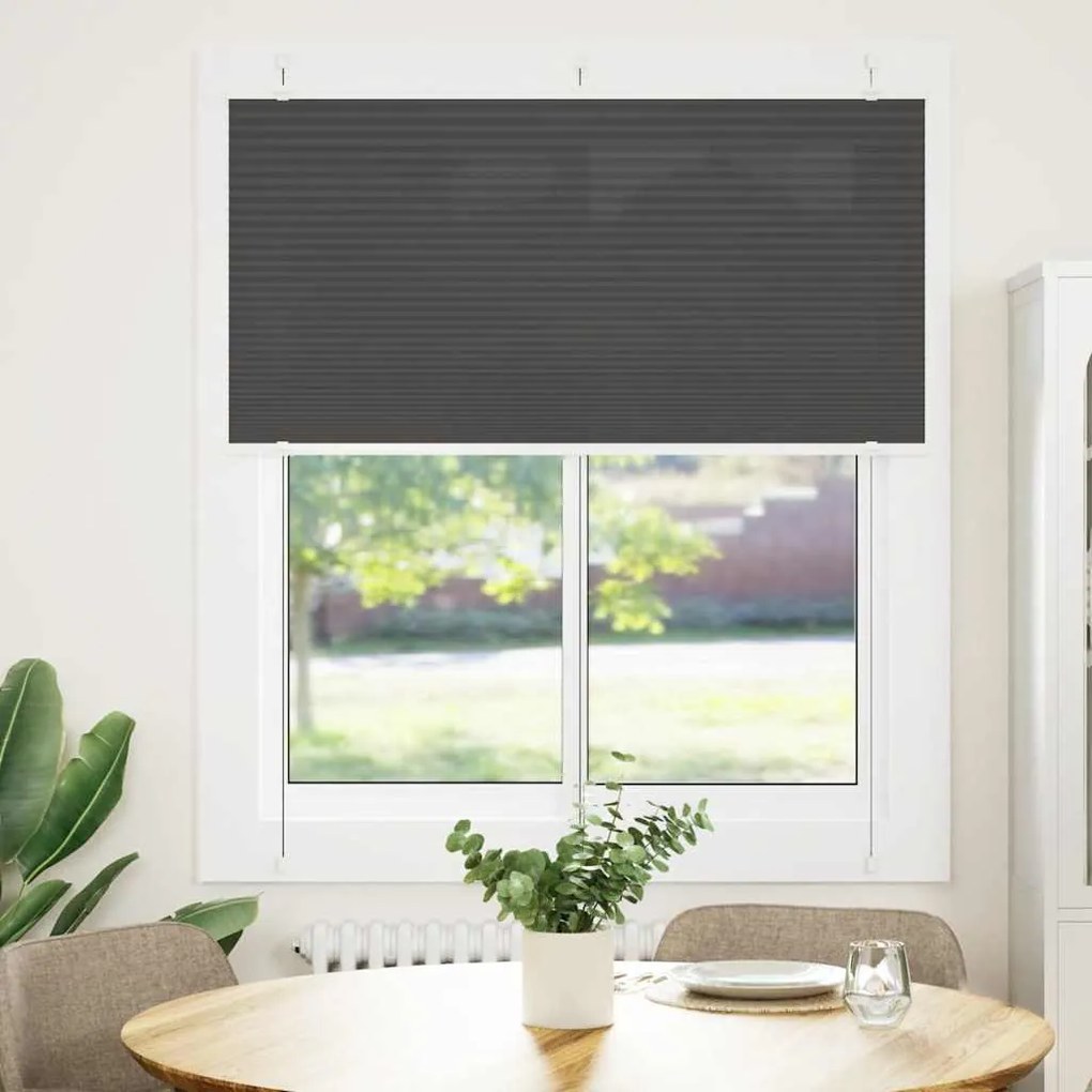 pliszírozott redőny fekete 115x150 cm szövetszélesség 114,4 cm