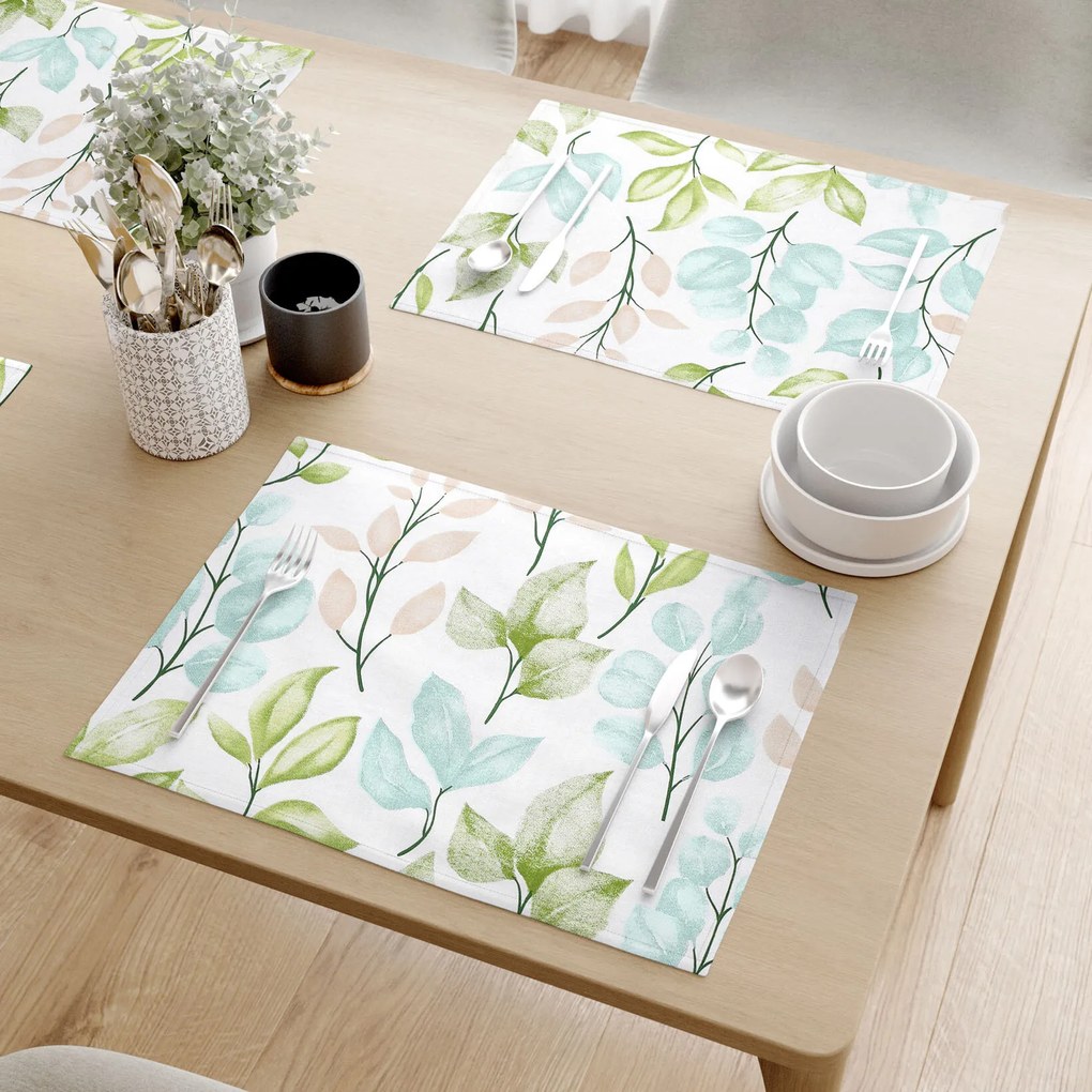 Goldea pamut reggeliző alátét deluxe - festett levelek - 2db 30 x 40 cm