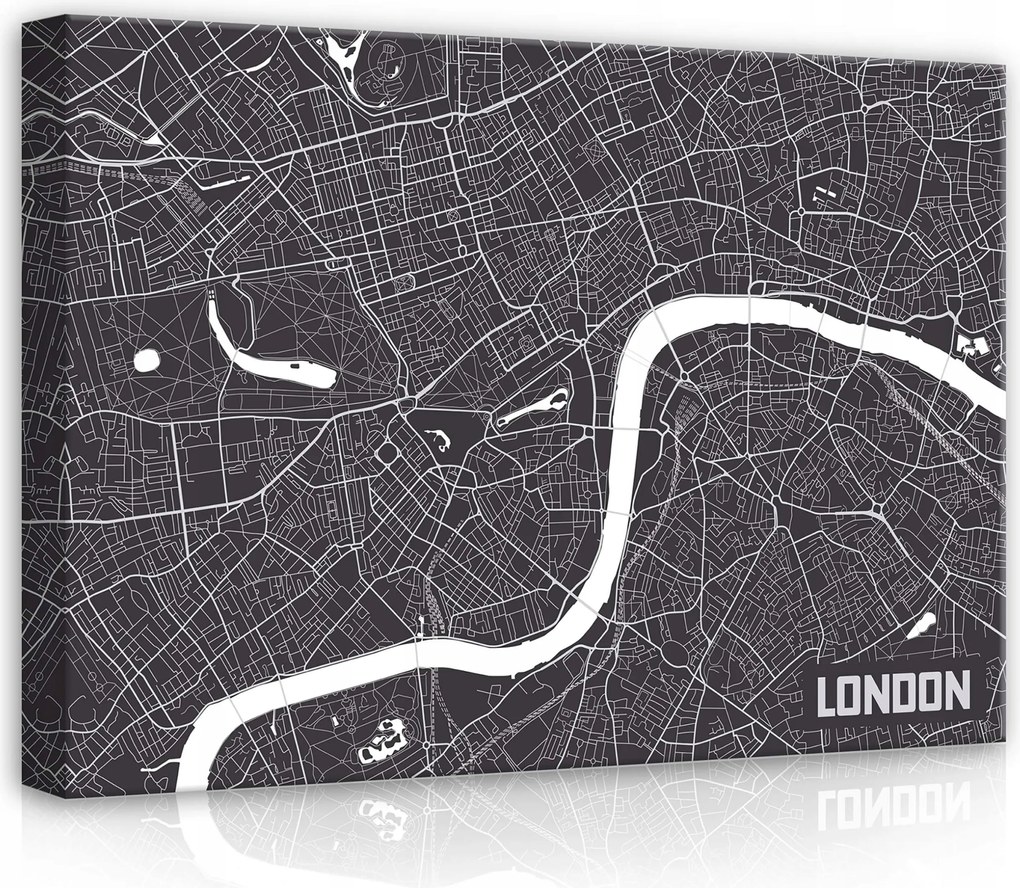 Vászonkép 70x50 London térkép London minimalizmus grafika absztrakt Temze