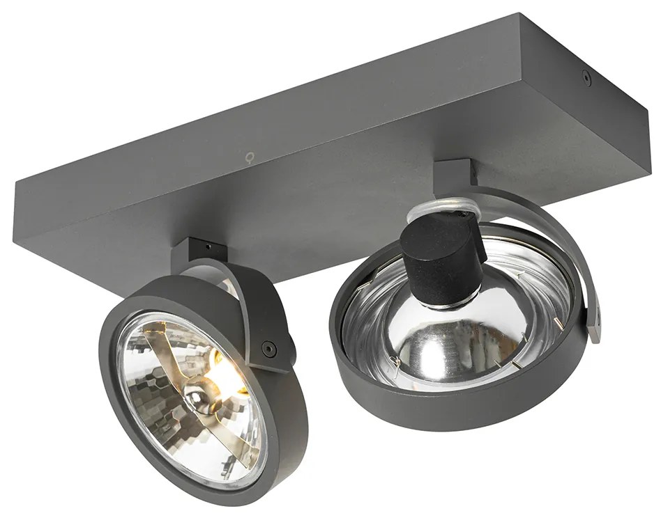 Design spotlámpa szürke állítható 2-lámpás - Go