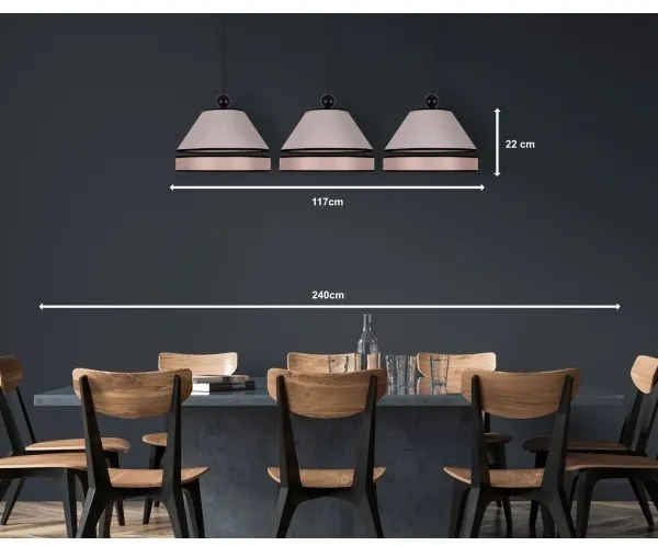 Duolla - Csillár zsinóron AVIGNON 3xE27/15W/230V bézs