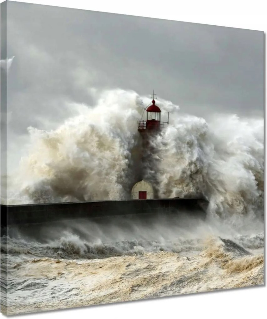 Vászonkép 40x40 Világítótorony Vihar