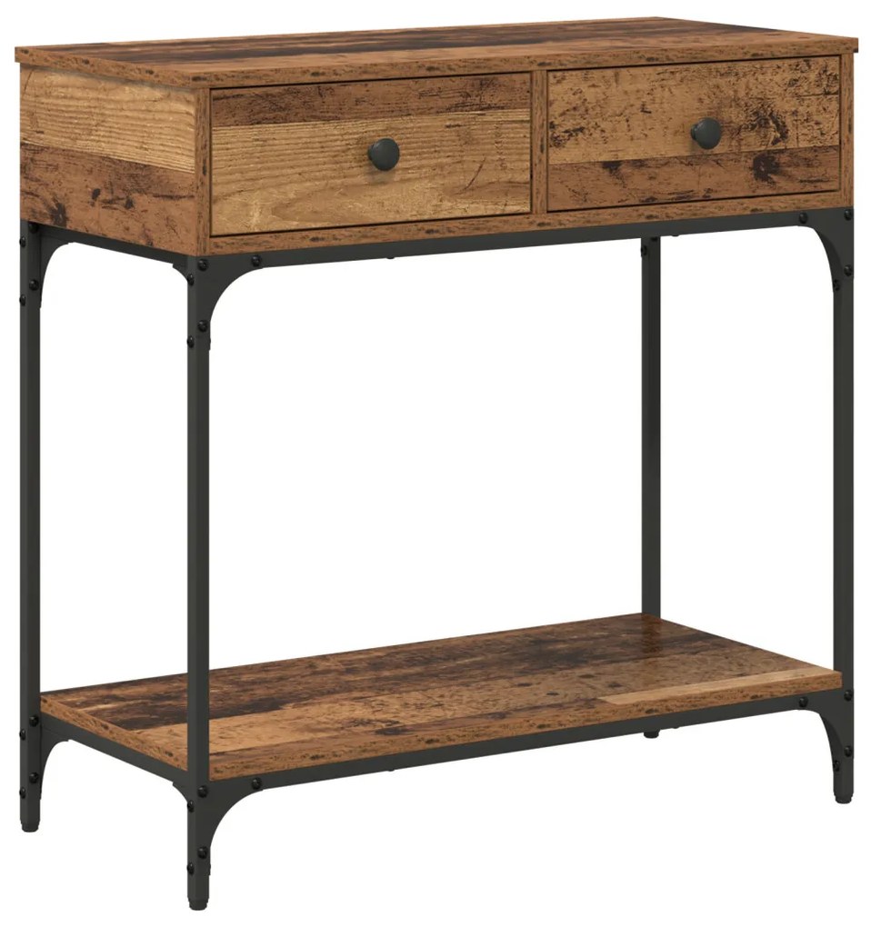 konzol asztal Régi fa 75x34.5x75 cm Műszaki fa
