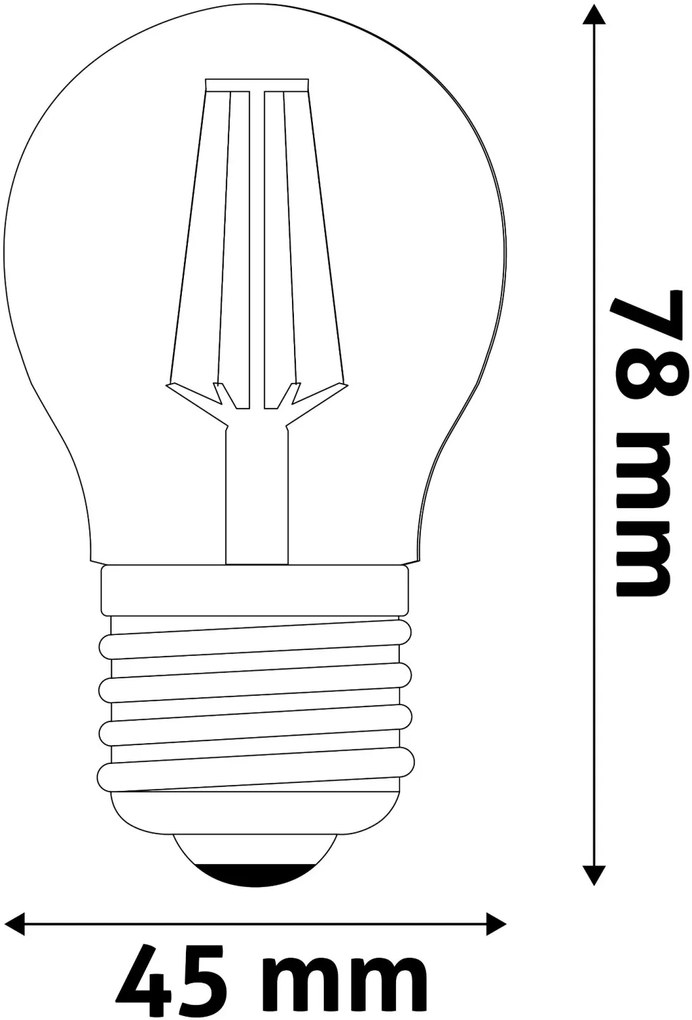 Avide LED Filament Mini Globe 4.5W E27 WW 2700K