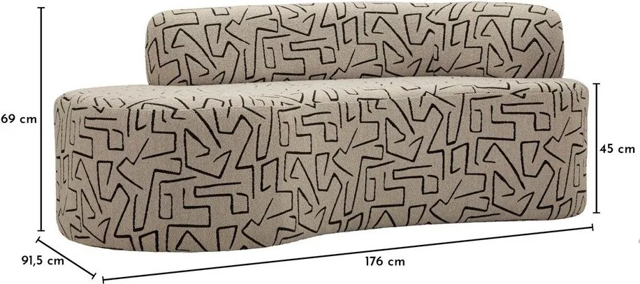 Bézs buklé kanapé 176 cm Nairobi – Mauro Ferretti