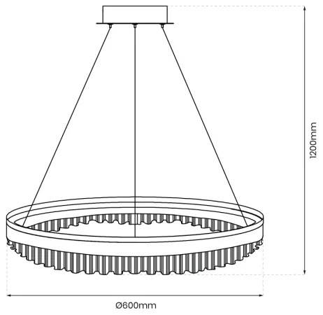 LED Csillár zsinóron LED/52W/230V átm. 60 cm arany