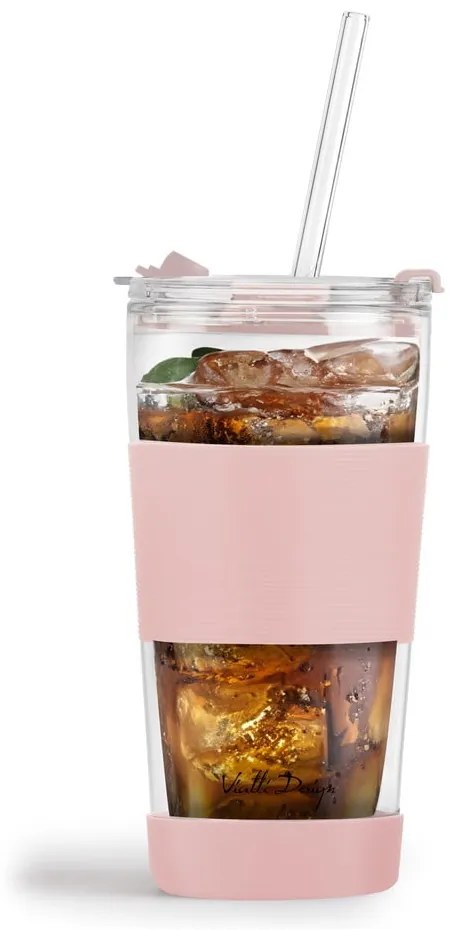 Rózsaszín termobögre 600 ml Fuori – Vialli Design