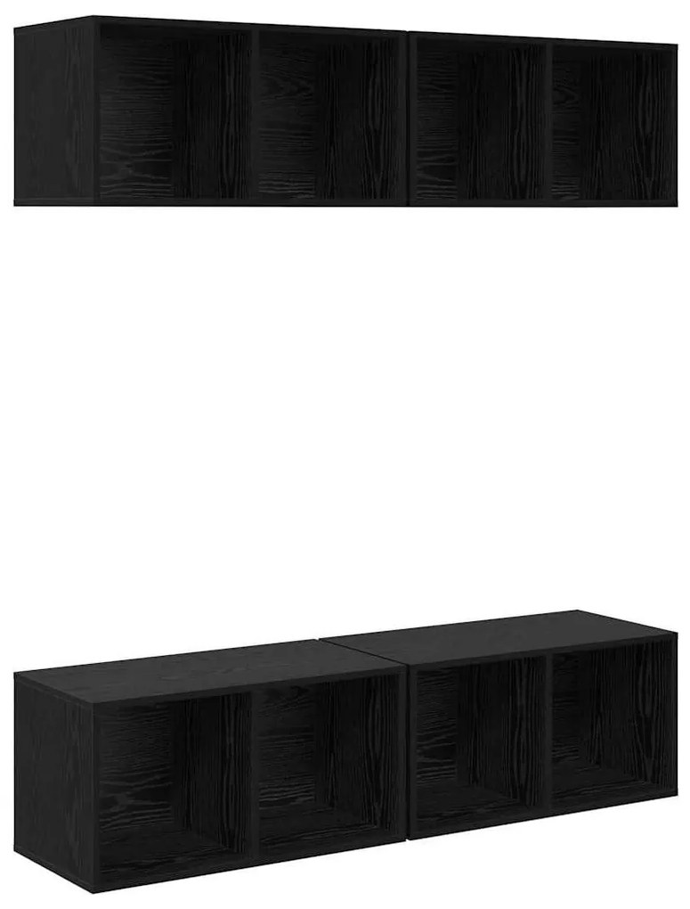Fali TV Szekrény 4 pcs Musta tammi 37 x 37 x 72 cm Faanyag