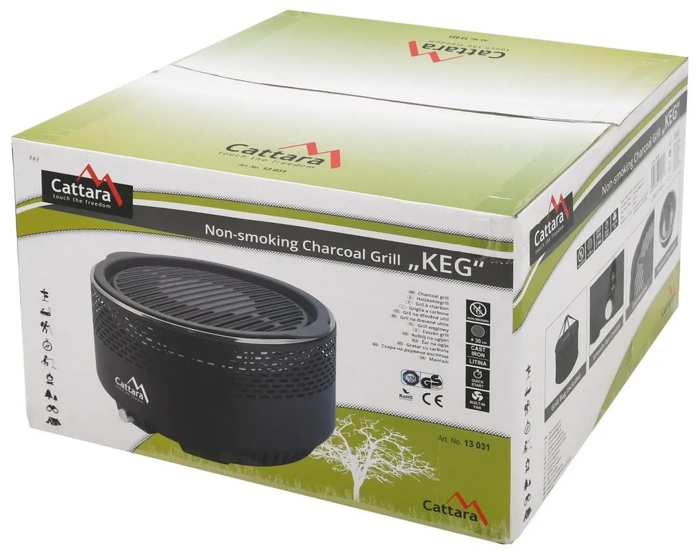 Cattara Keg faszén asztali grill, átmérő 30 cm