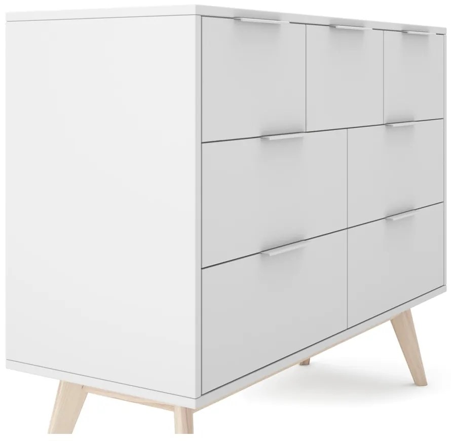 Fehér alacsony komód 120x83 cm Campus – Marckeric