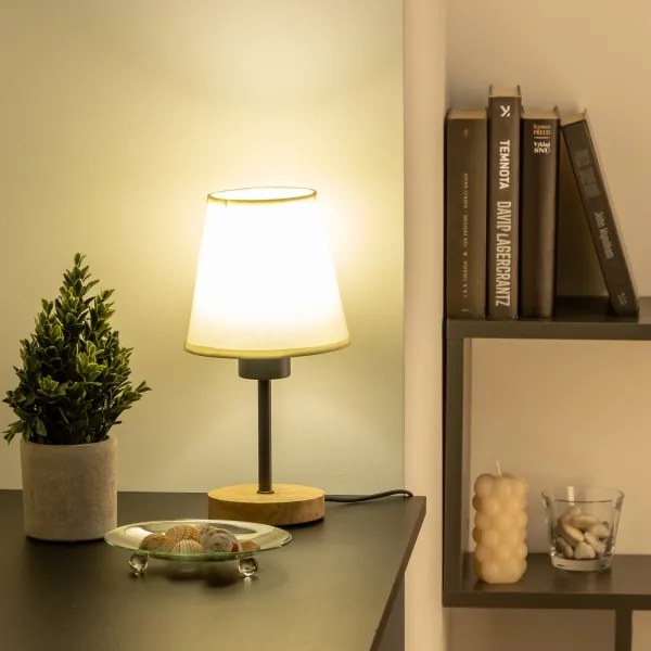 Brilagi - Asztali lámpa NUBILA WOOD 1xE27/25W/230V tölgy/krémes