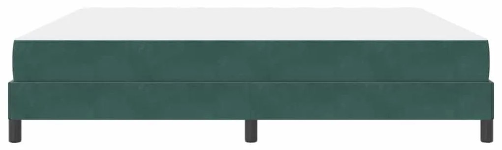 Boxspring ágy matraccal Sötétzöld 200 x 210 cm Bársony