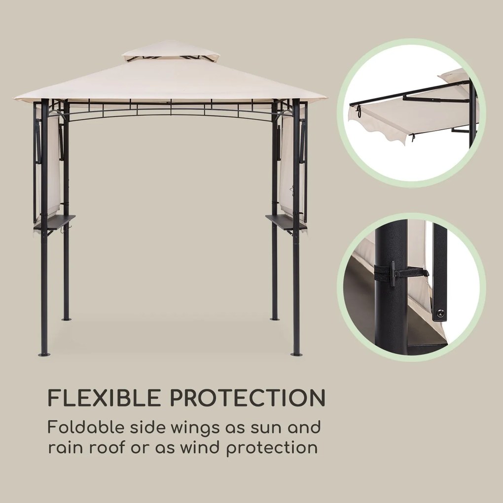 Blumfeldt Steakhouse Wings, pavilon, 244 x 260 x 152 cm, 160 g/m², poliészter, acél, bézs