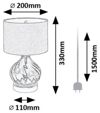 Rabalux 74033 - Asztali lámpa PIRELO 1xE14/25W/230V zöld
