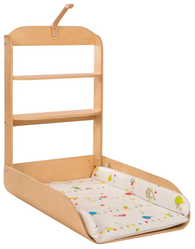 Natúr színű fali pelenkázó bükkfa dekorral Waldhochzeit – Roba