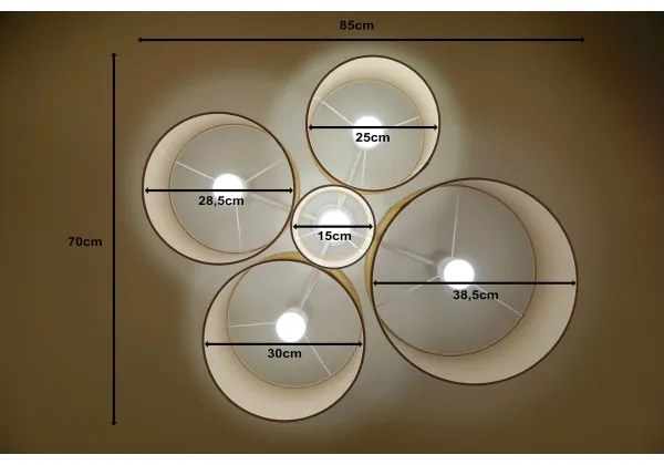 Duolla - Mennyezeti lámpa ROLLER PENTO 5xE27/60W/230V bézs