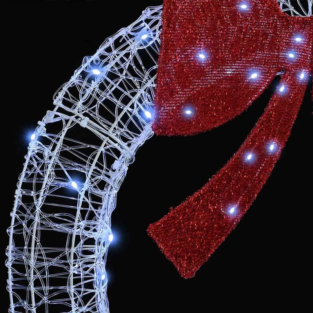 Koszorú 60 LED-del Hideg feher 75 cm Akril