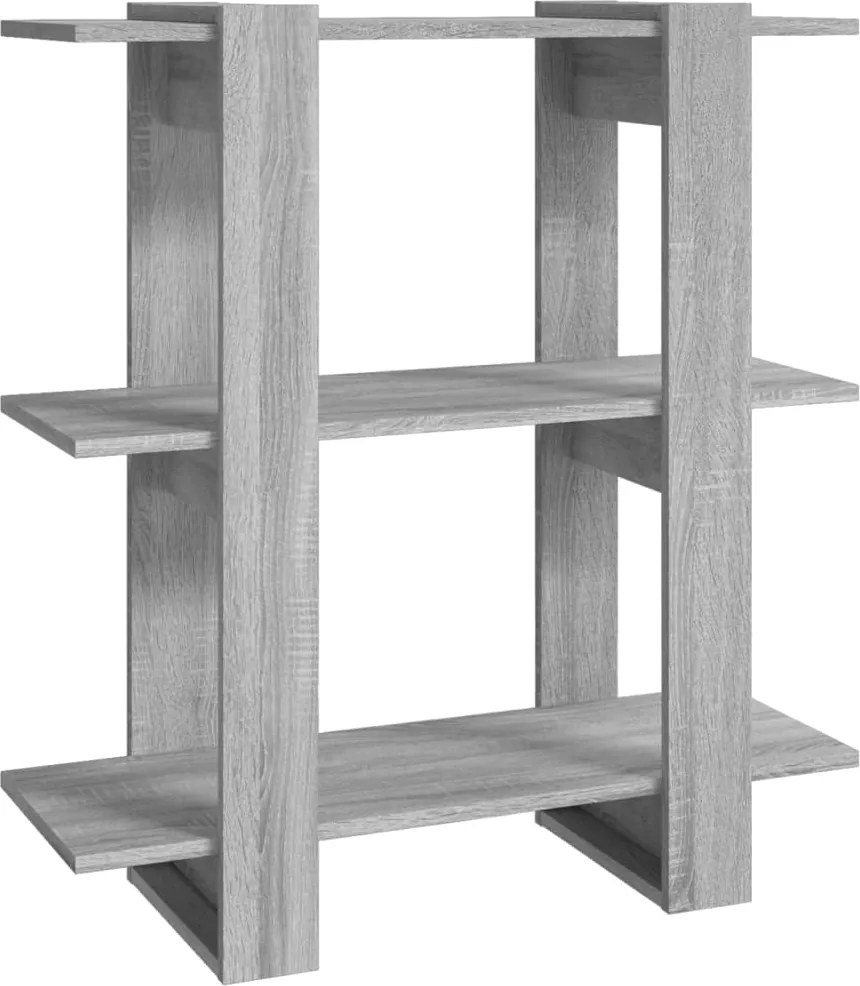 vidaXL szürke sonoma színű térelválasztó könyvszekrény 80x30x87 cm