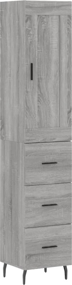 vidaXL szürke sonoma szerelt fa magasszekrény 34,5 x 34 x 180 cm