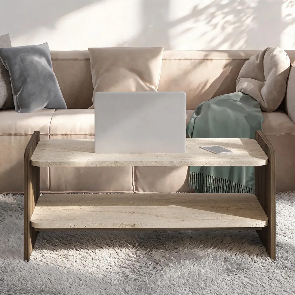 Amon - Travertine, Antique Walnut