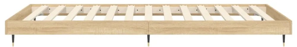 sonoma tölgy színű szerelt fa ágykeret matrac nélkül 90x200 cm
