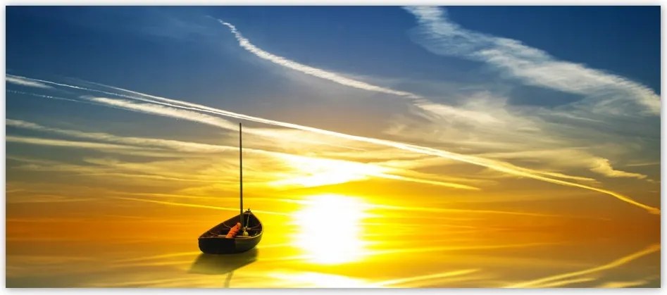 Fotótapéta flizelina 211x91 Magányos hajó Nyugat