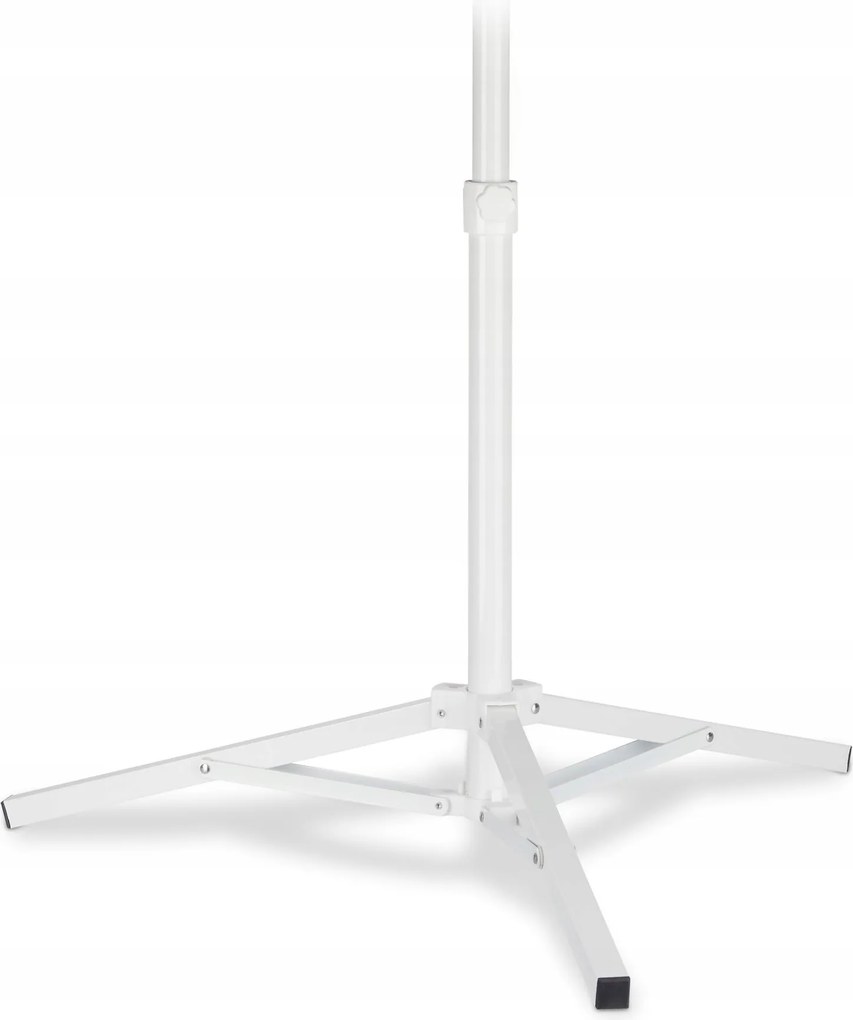 Fehér kerti napernyő állvány háromlábú állvány, acél és műanyag