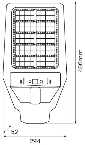 LED Dimmelhető napelemes utcai lámpa érzékelővel KERS LED/300W/3,2V 6500K IP65
